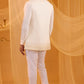 White Embroidered Indo Western Set