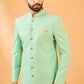 Mint Green Jacquard Sherwani Set