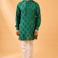 Emerald Green Floral Embroidered Kurta Set