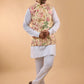 Floral Blended Silk Bundi Jacket Set