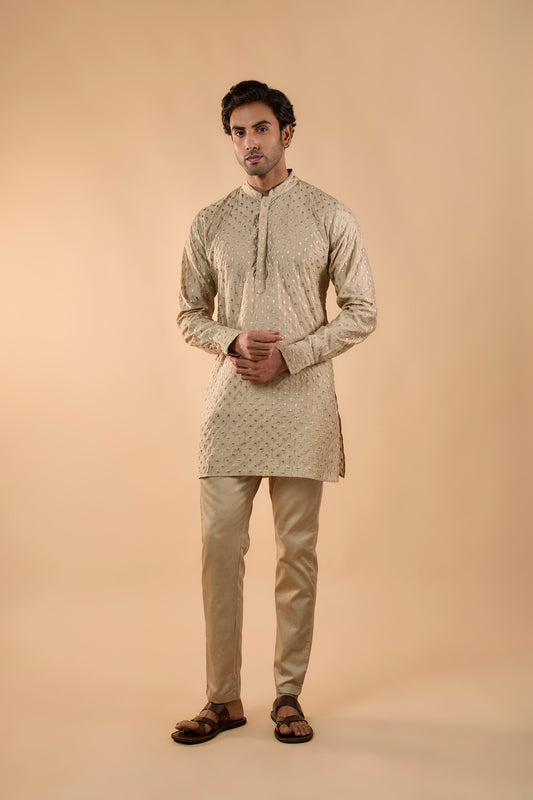 Beige Embroidered Kurta Set - Spring Break