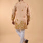 Peach Botanical Print Kurta Set