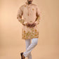 Peach Botanical Print Kurta Set