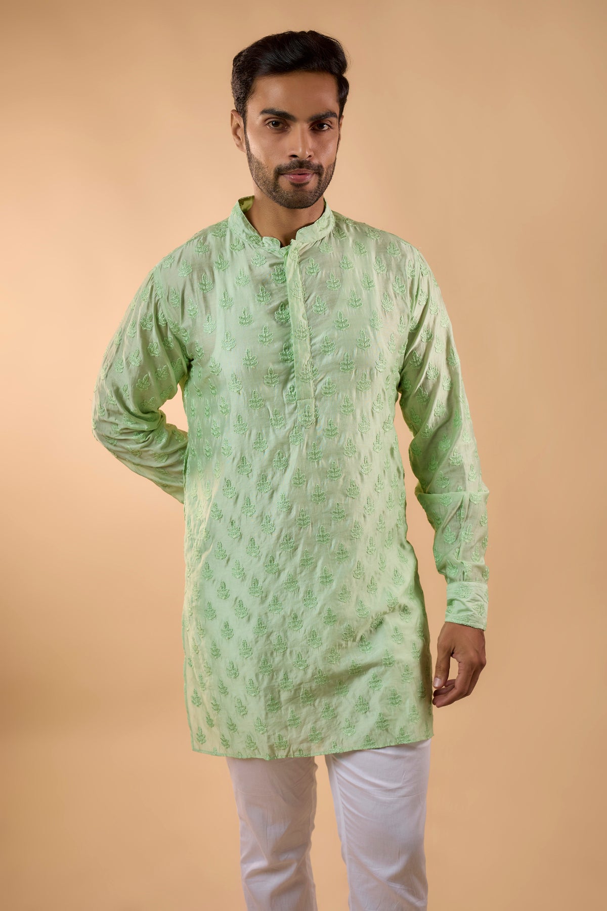 Mint Green Embroidered Kurta Set