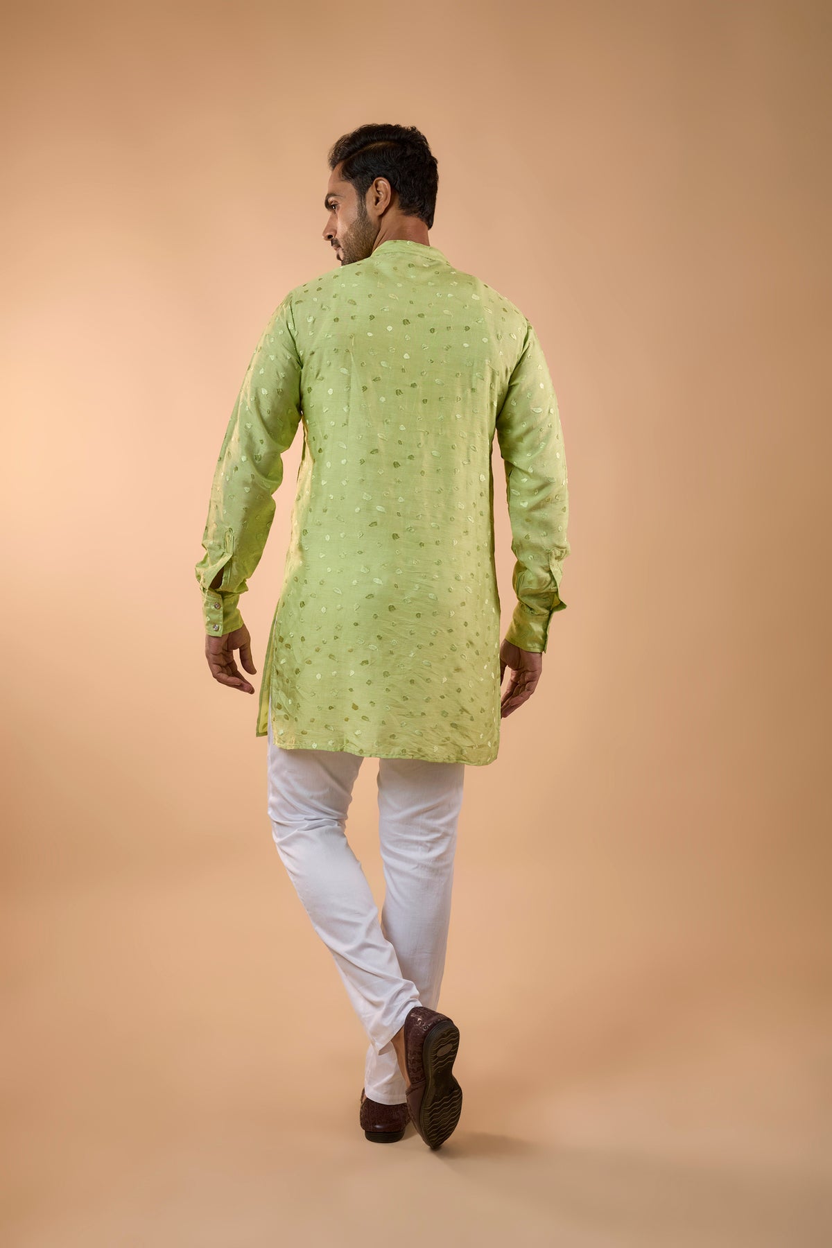 Mint Green Machine Embroidered Kurta Set