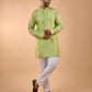 Mint Green Machine Embroidered Kurta Set