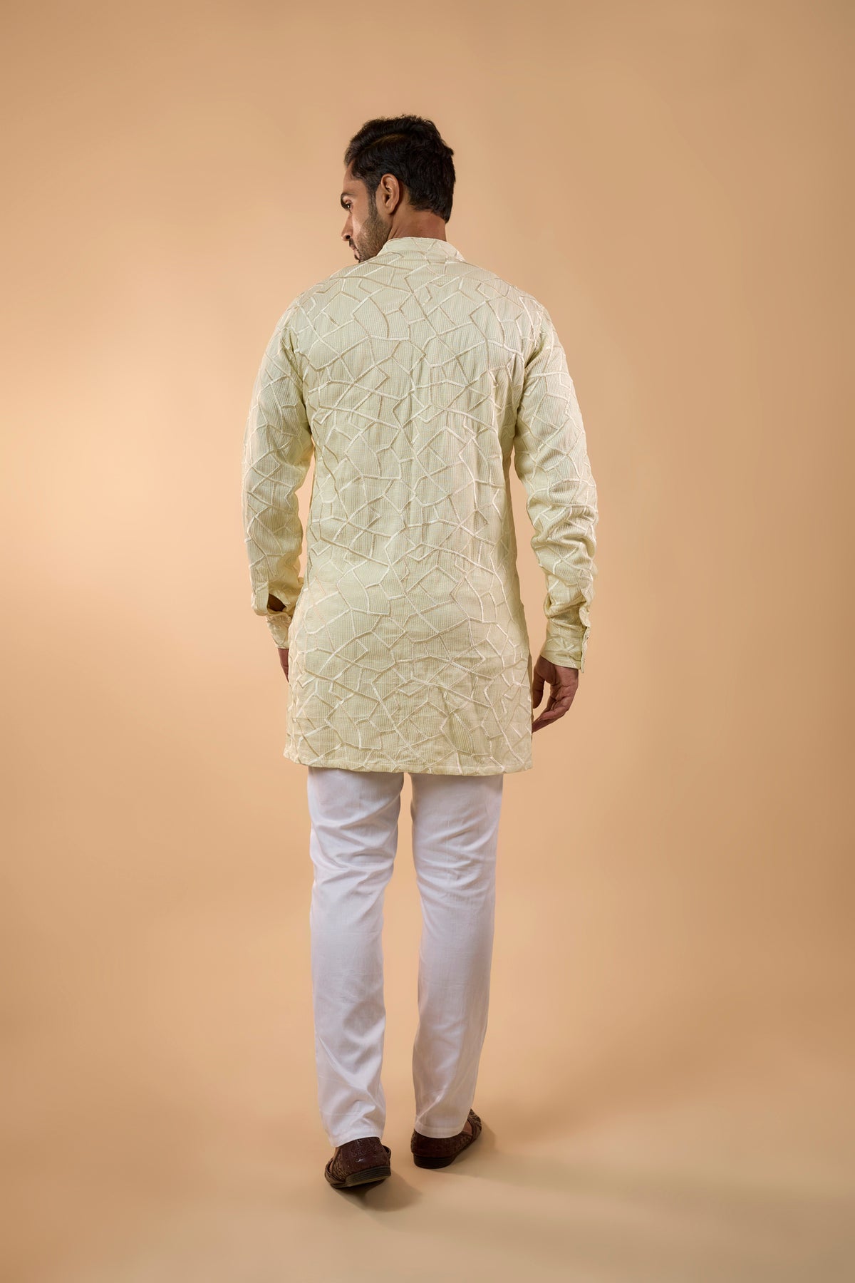 Ivory Embroidered Short Kurta Set
