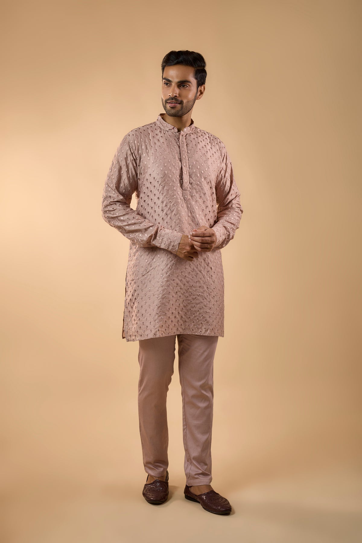 Pink Embroidered Kurta Set