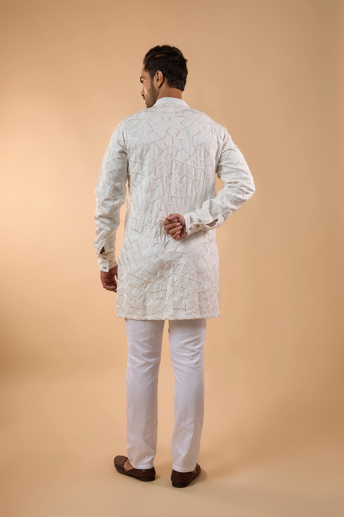 White Embroidered Short Kurta Set