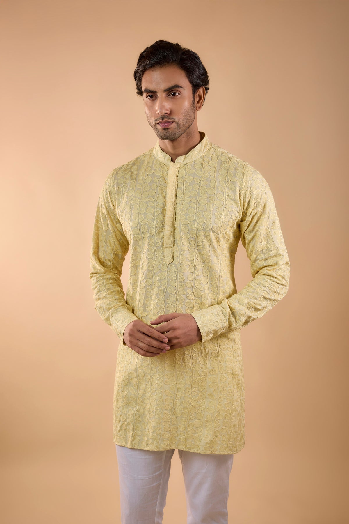 Yellow Embroidered Kurta Set
