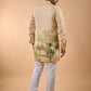 Beige Placement Print Kurta Set
