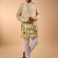 Beige Placement Print Kurta Set