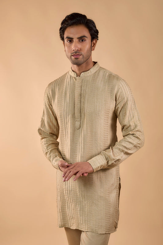 Beige Embroidered Kurta Set - Spring Break