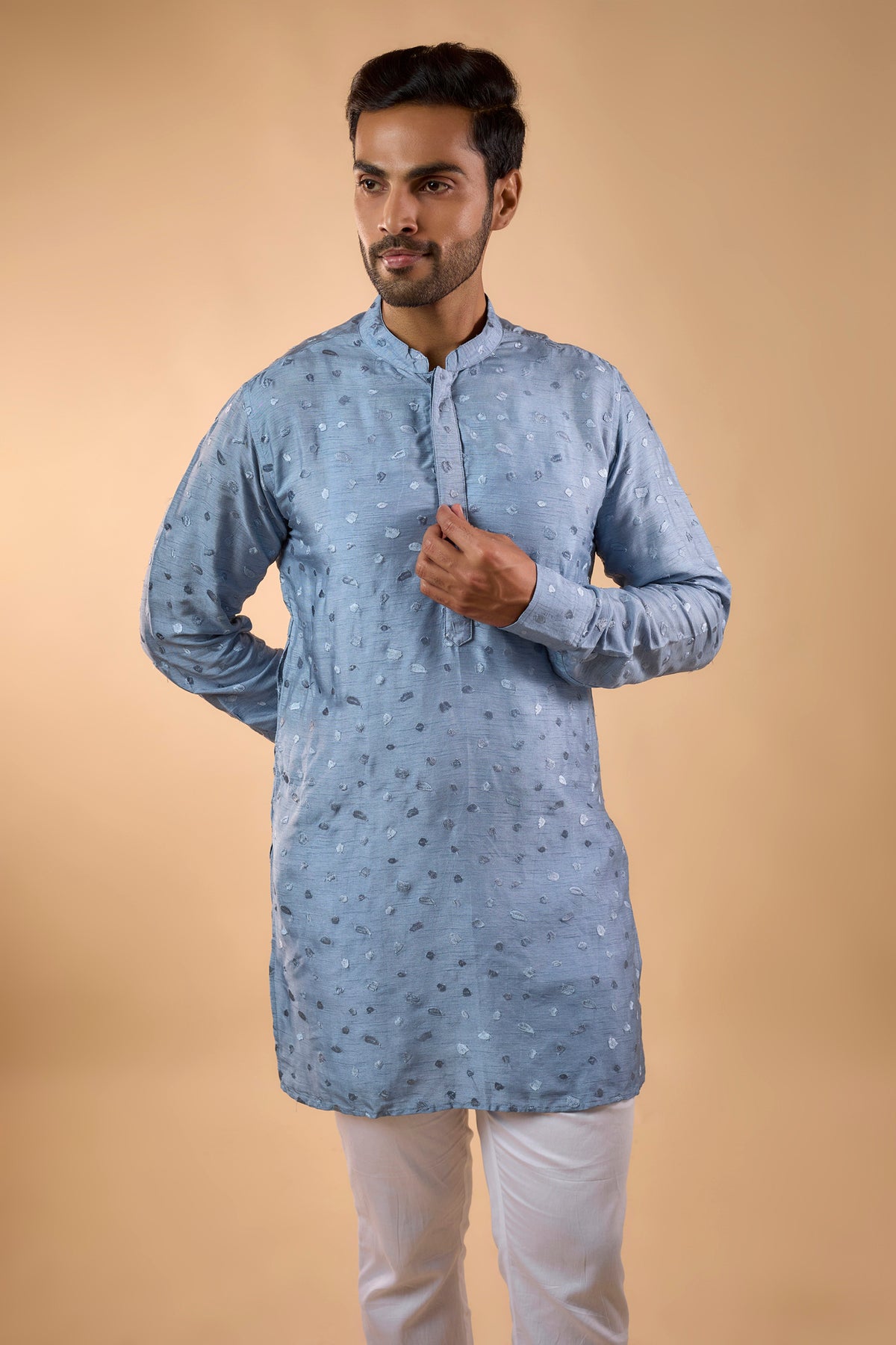 Sky Blue Embroidered Kurta Set