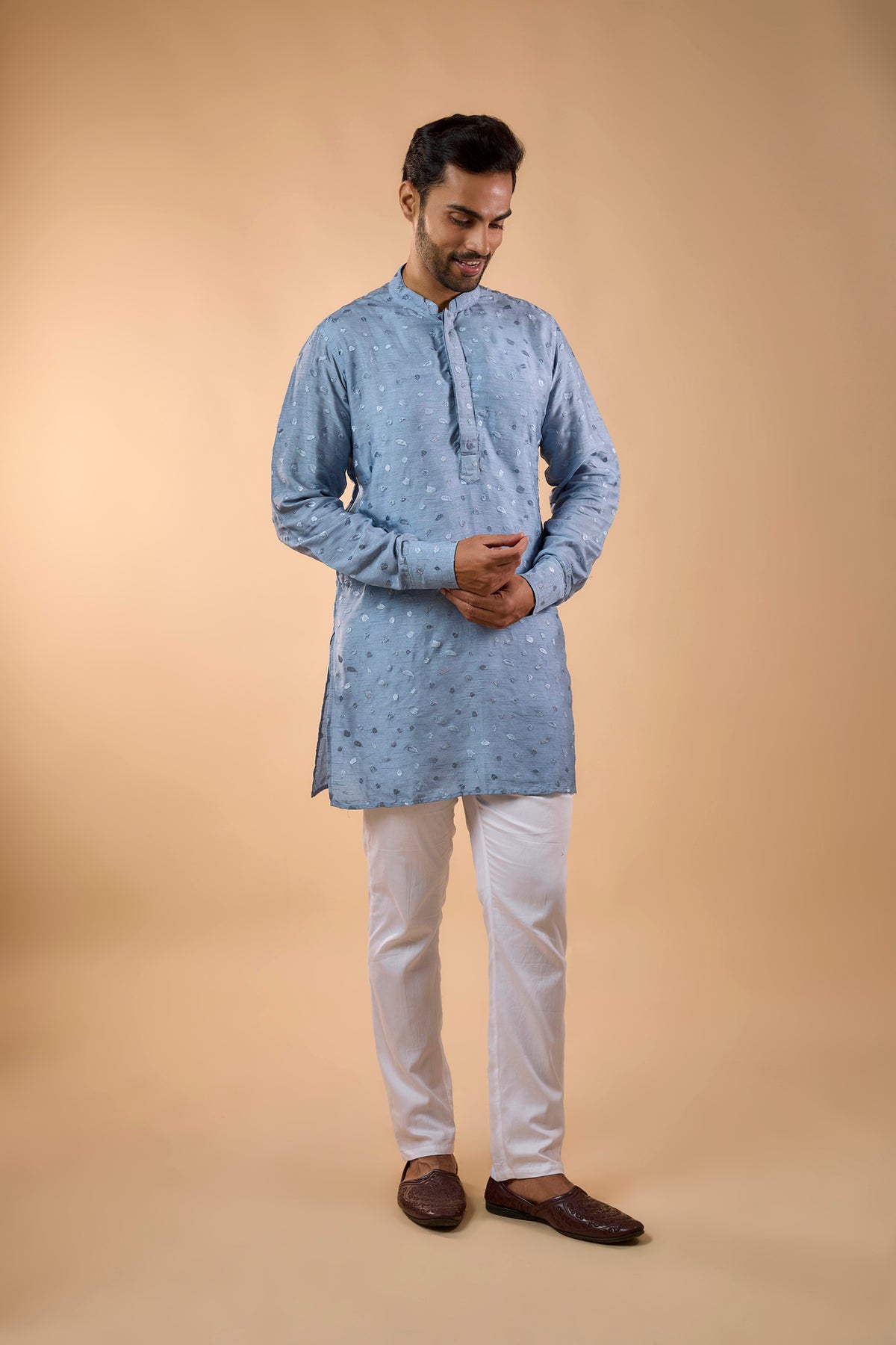 Sky Blue Embroidered Kurta Set