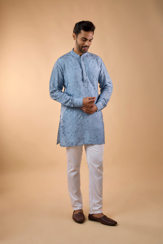 Sky Blue Embroidered Kurta Set - Spring Break