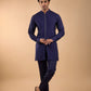 Navy Embroidered Short Kurta Set