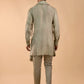 Sage Green Machine Embroidered Kurta Set