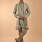 Sage Green Machine Embroidered Kurta Set