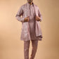 Pink Embroidered Kurta with Dupatta Set