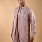 Pink Embroidered Kurta with Dupatta Set
