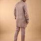 Pink Blended Silk Embroidered Kurta Set
