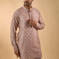 Pink Motif Embroidered Kurta Set