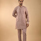 Pink Motif Embroidered Kurta Set
