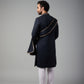 Dark Navy Embroidered Sherwani Set