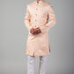 Pink Linen Satin Sherwani with Sequin Embroidery