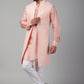 Pink Jacquard Indo Western Set