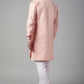 Pink Jacquard Indo Western Set