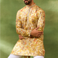 Yellow Botanical Print Kurta Set
