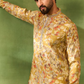 Yellow Botanical Print Kurta Set