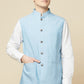 Sky Blue Embroidered Bundi Jacket - Spring Break