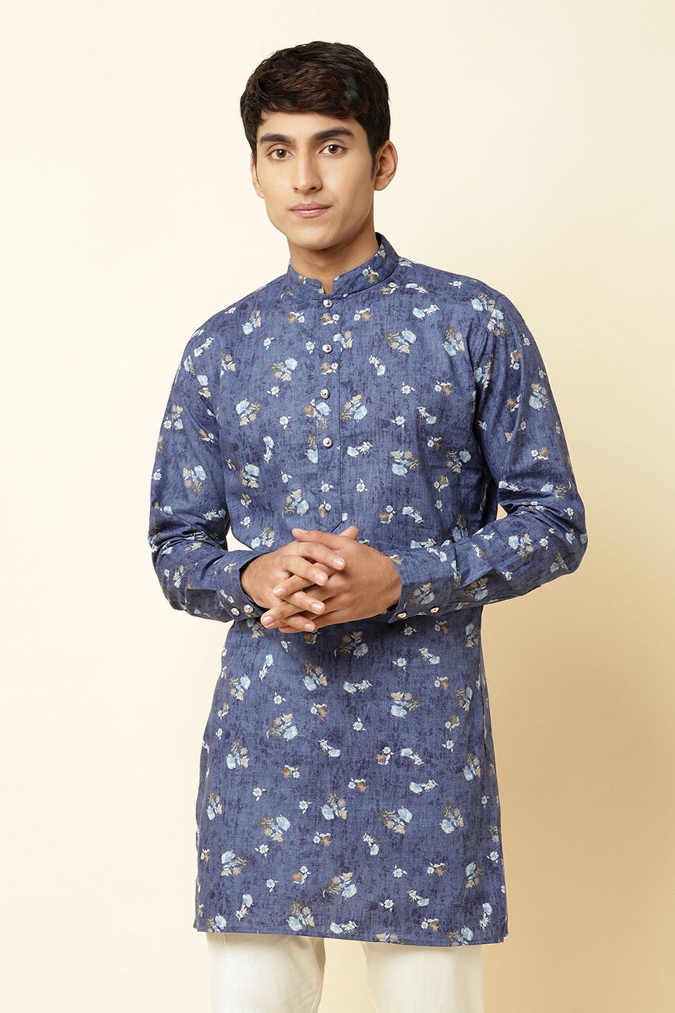 Blue Floral Print Kurta - Spring Break