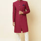 Burgundy Textured Sherwani Set - Spring Break