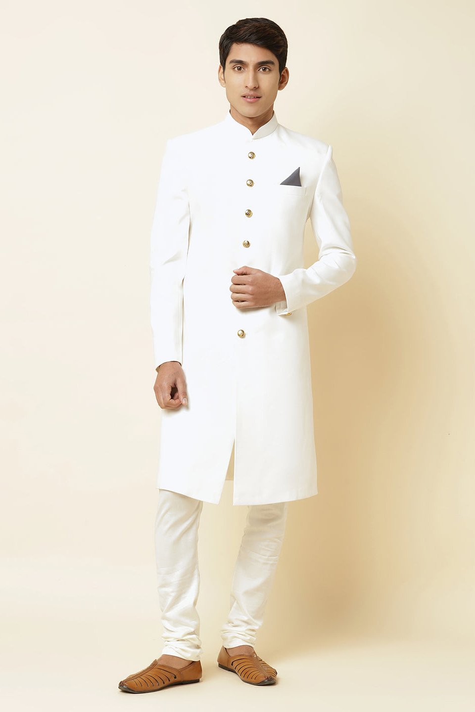 White Sherwani Set - Spring Break