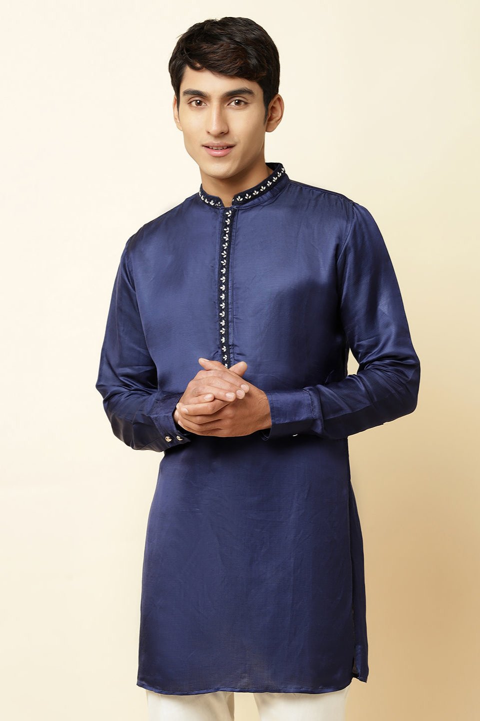 Navy Embroidered Kurta - Spring Break