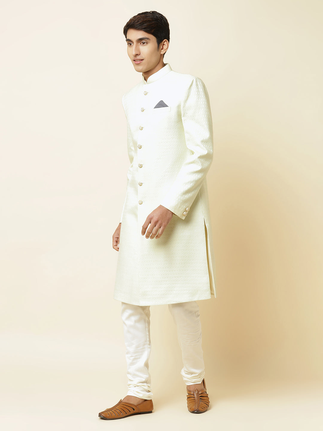 Mint Green Textured Sherwani Set - Spring Break