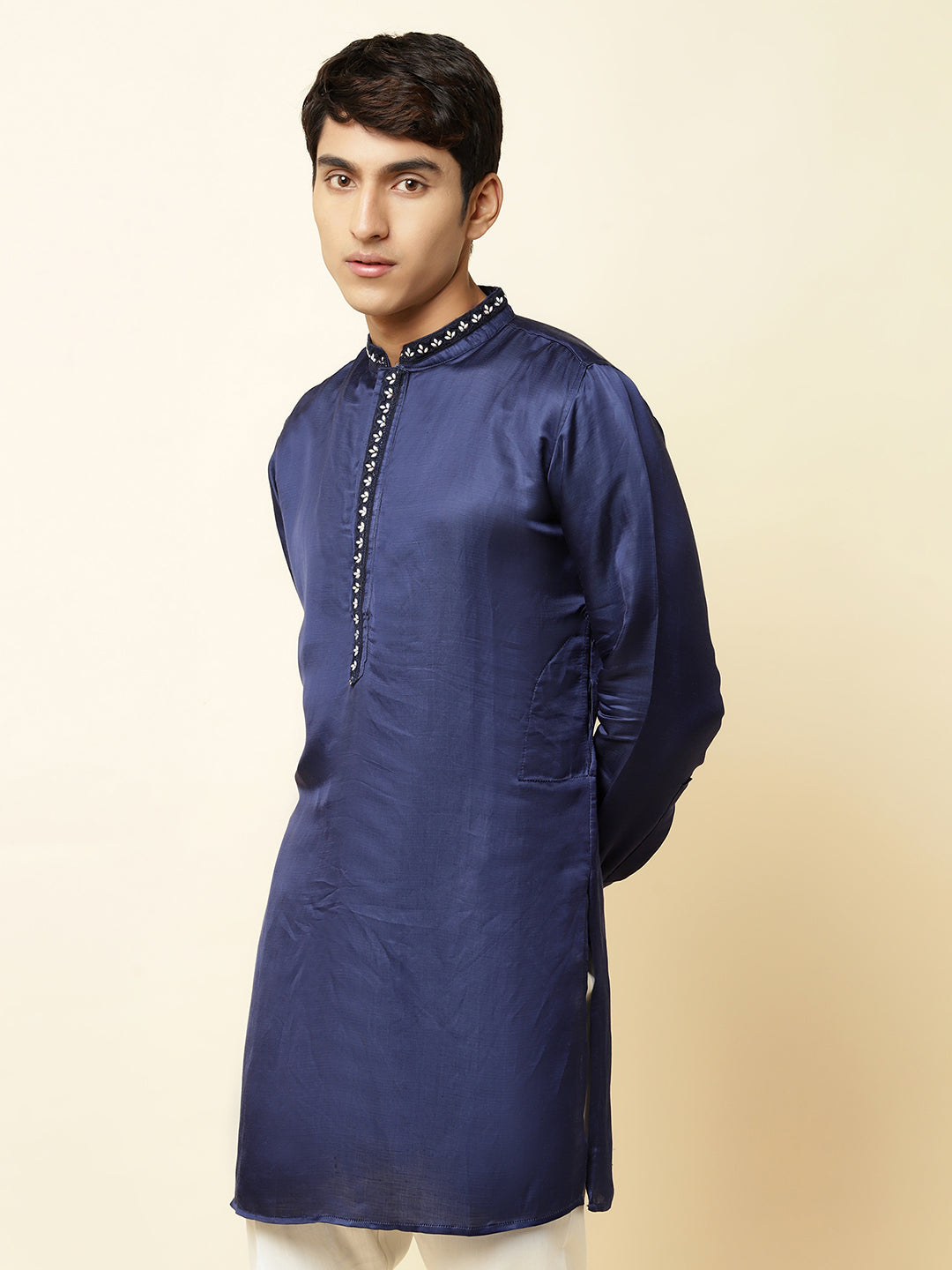 Navy Embroidered Kurta - Spring Break