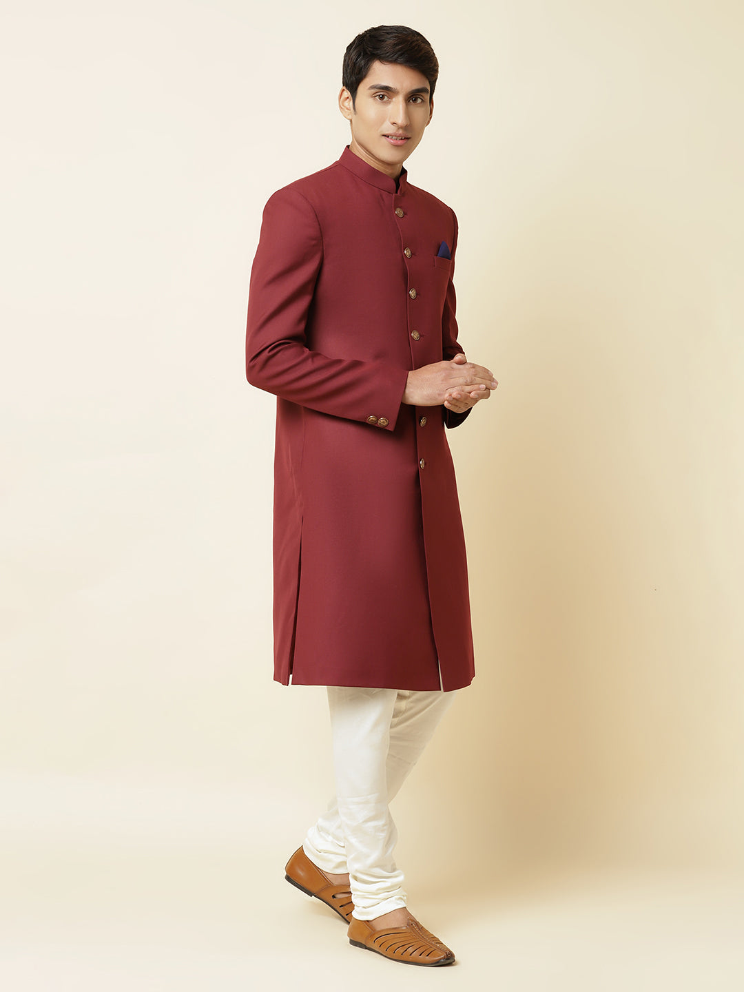 Maroon Sherwani Set - Main Image