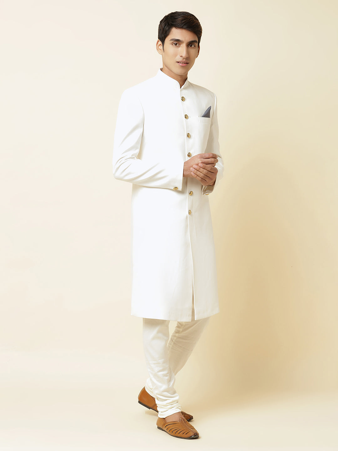 White Sherwani Set - Spring Break