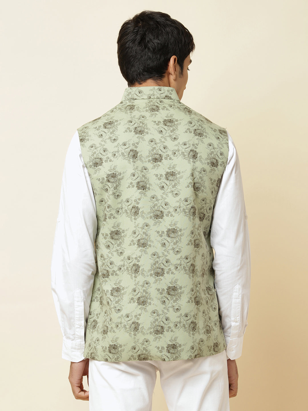 Green Floral Print Bundi Jacket - Spring Break