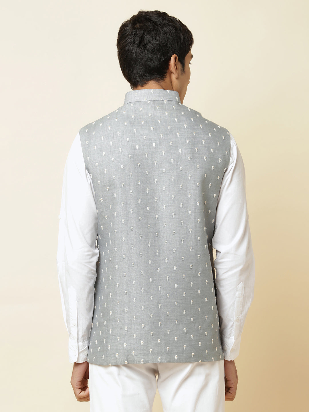 Grey Embroidered Bundi Jacket - Spring Break