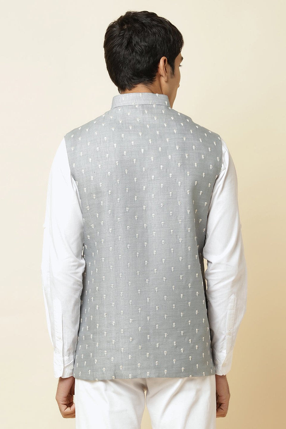 Grey Embroidered Bundi Jacket - Spring Break