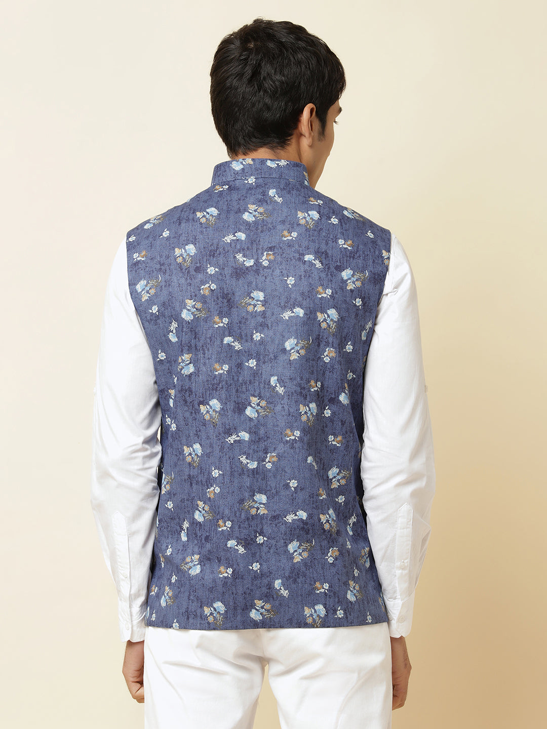 Blue Floral Print Bundi Jacket - Spring Break