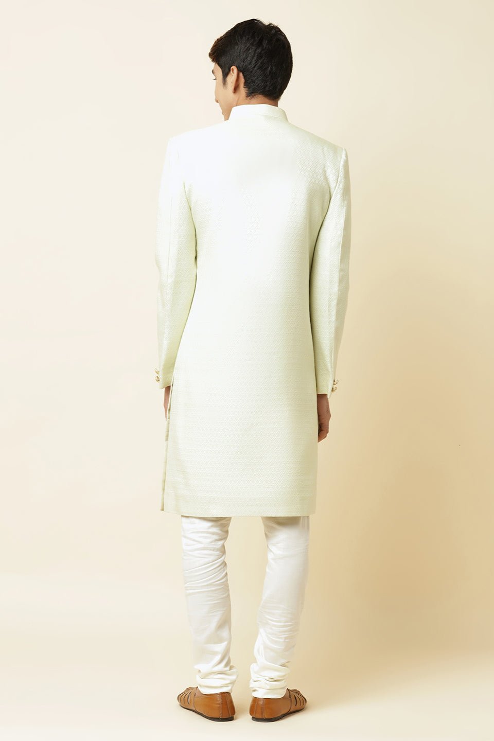 Mint Green Textured Sherwani Set - Spring Break