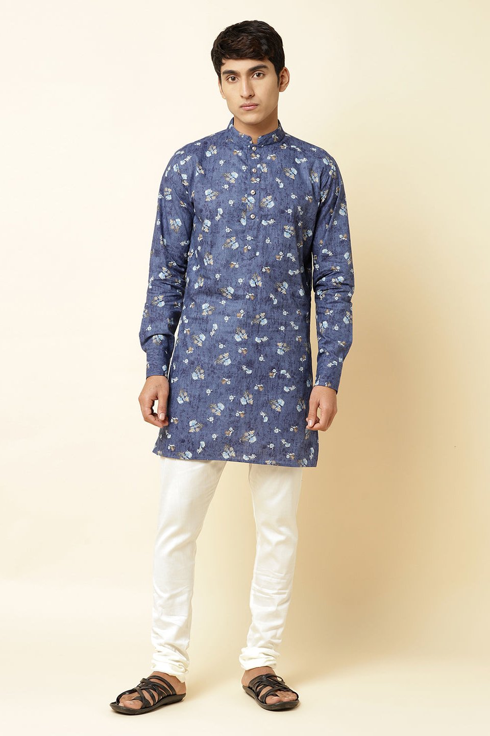 Blue Floral Print Kurta - Spring Break