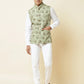 Green Floral Print Bundi Jacket - Spring Break